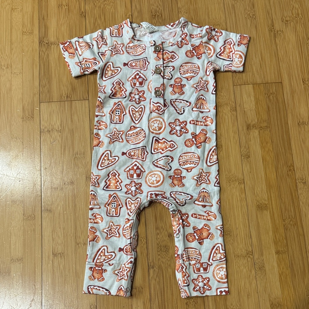 Gingerbread Patterned Kids One Piece (6-12m)
